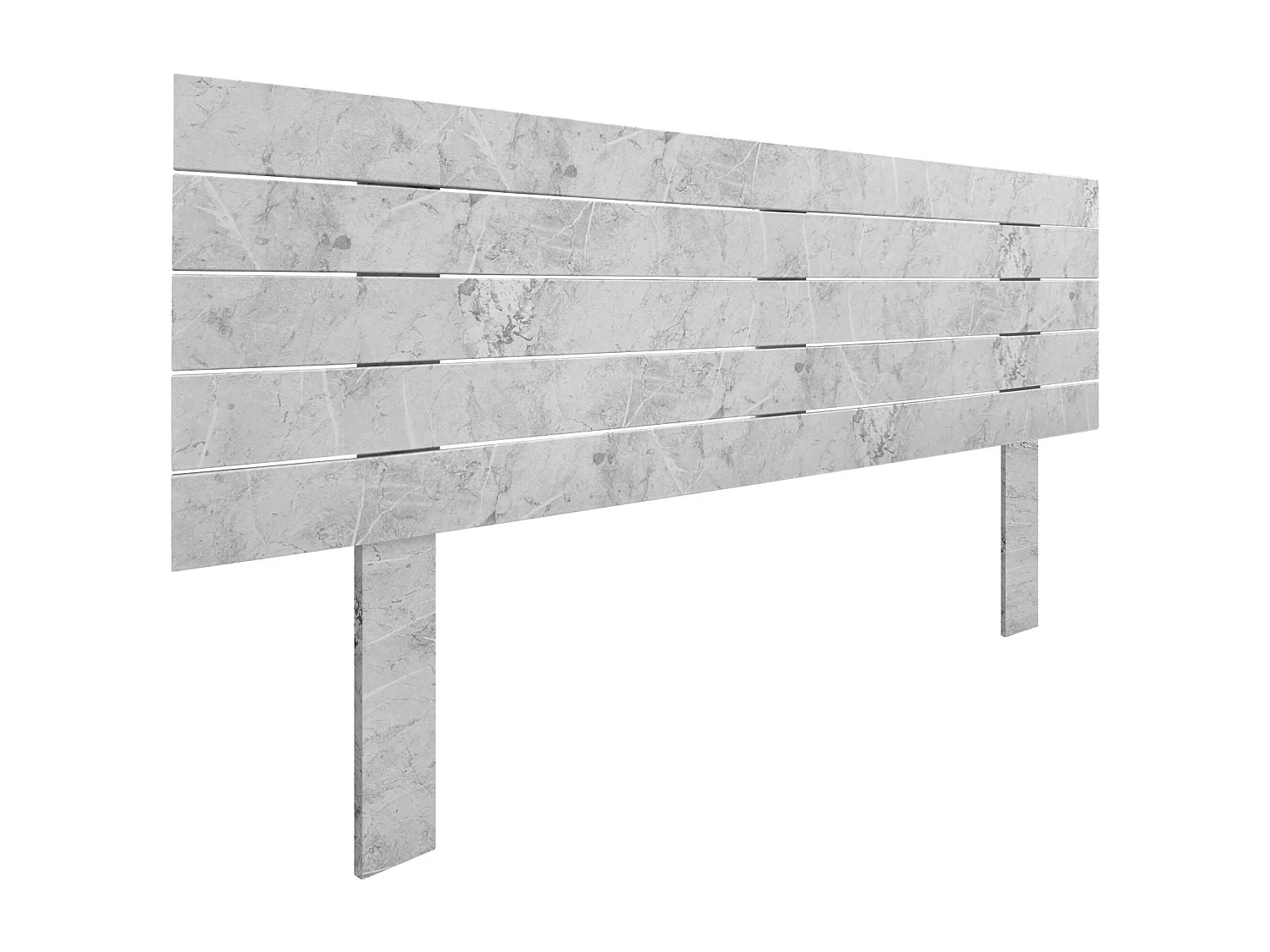 DHOME Kopfteil aus recyceltem Holz Dm, horizontal, Palettenstil mit Beinen 145 x 115 cm, Betten 145 – Marmor-Finish