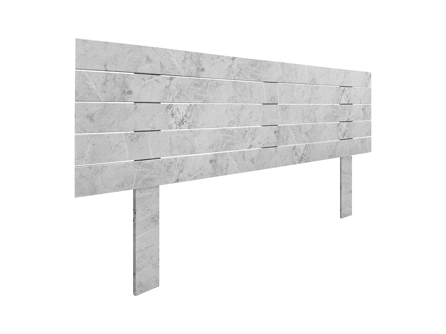 DHOME Tête de Lit Bois Recyclé Dm Style Palette Horizontale avec Pieds 145x115cm Lits 145 - Finition Marbre