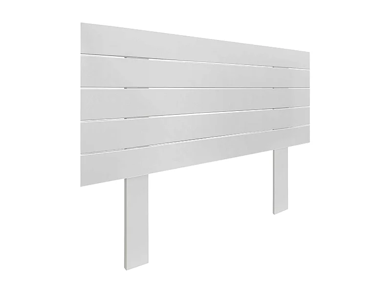 DHOME Kopfteil aus recyceltem Holz, Dm, horizontal, Palettenstil mit Beinen 90 x 115 cm, Betten 90 – Massives Weiß