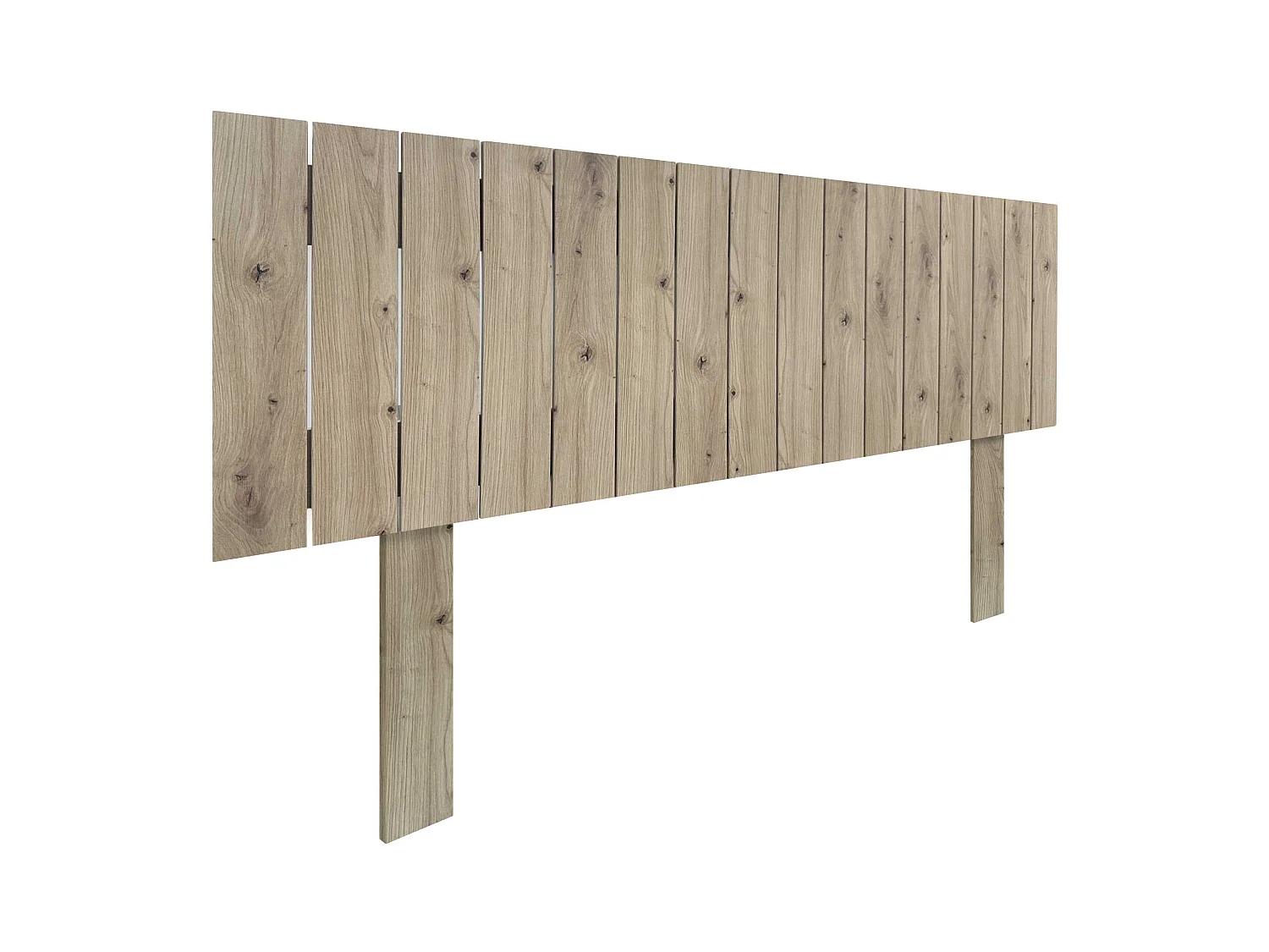 DHOME Hoofdeinde van gerecycled hout Dm verticale stijl met poten 145x115cm bedden 145 - eiken