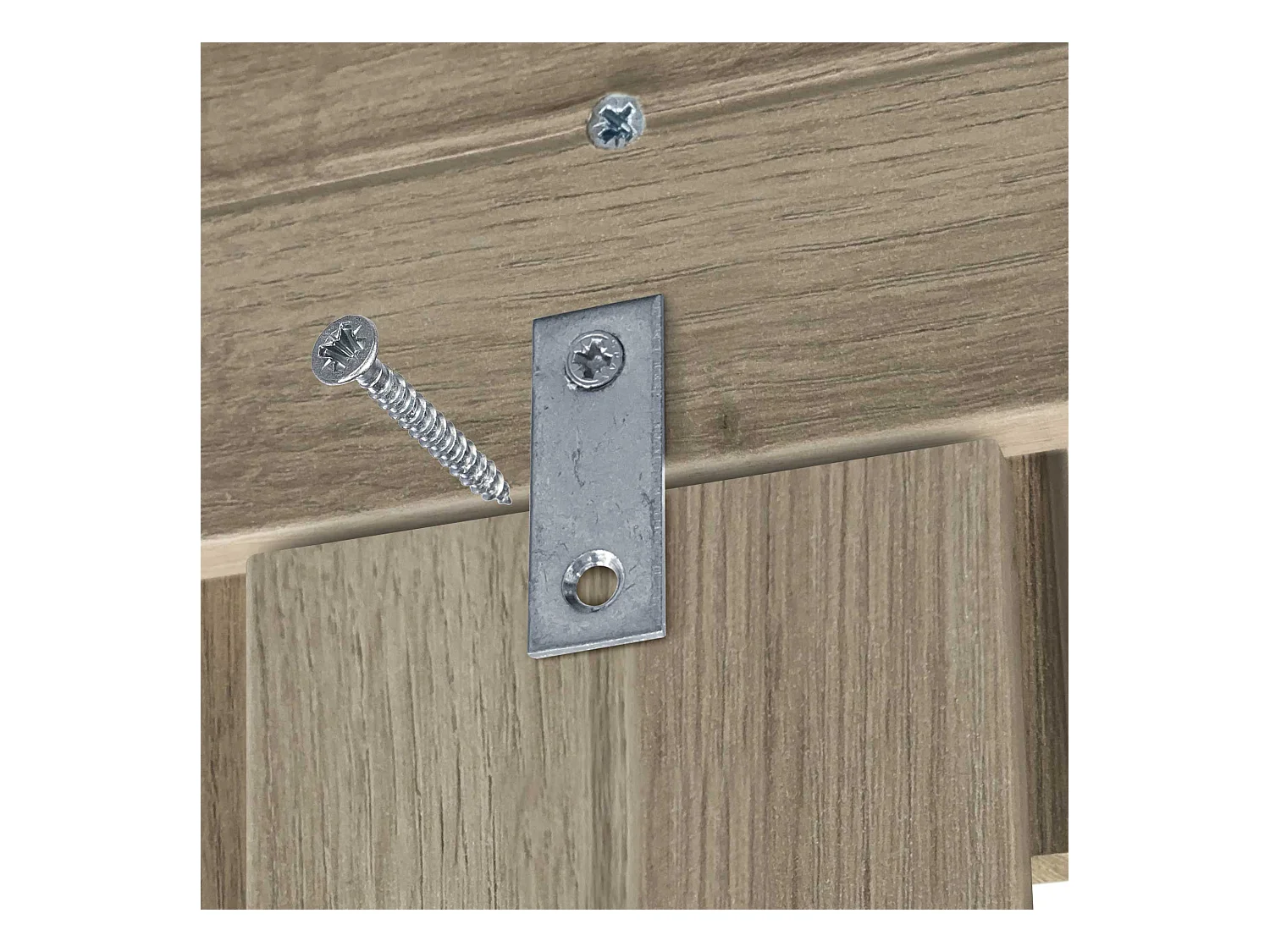 DHOME Hoofdeinde van gerecycled hout Dm verticale stijl met poten 145x115cm bedden 145 - eiken