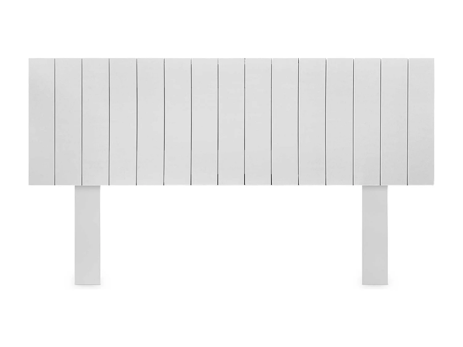 DHOME Hoofdeinde van gerecycled hout Dm verticale stijl met poten 150x115cm bedden 150 - effen wit