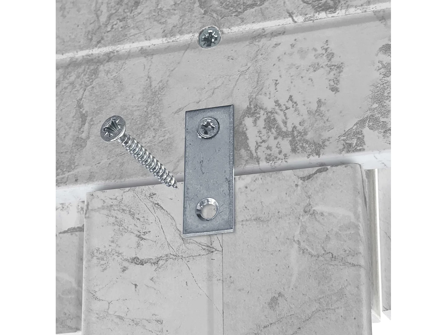 DHOME Tête de Lit Bois Recyclé Dm Style Vertical avec Pieds 150x115cm Lits 150 - Finition Marbre