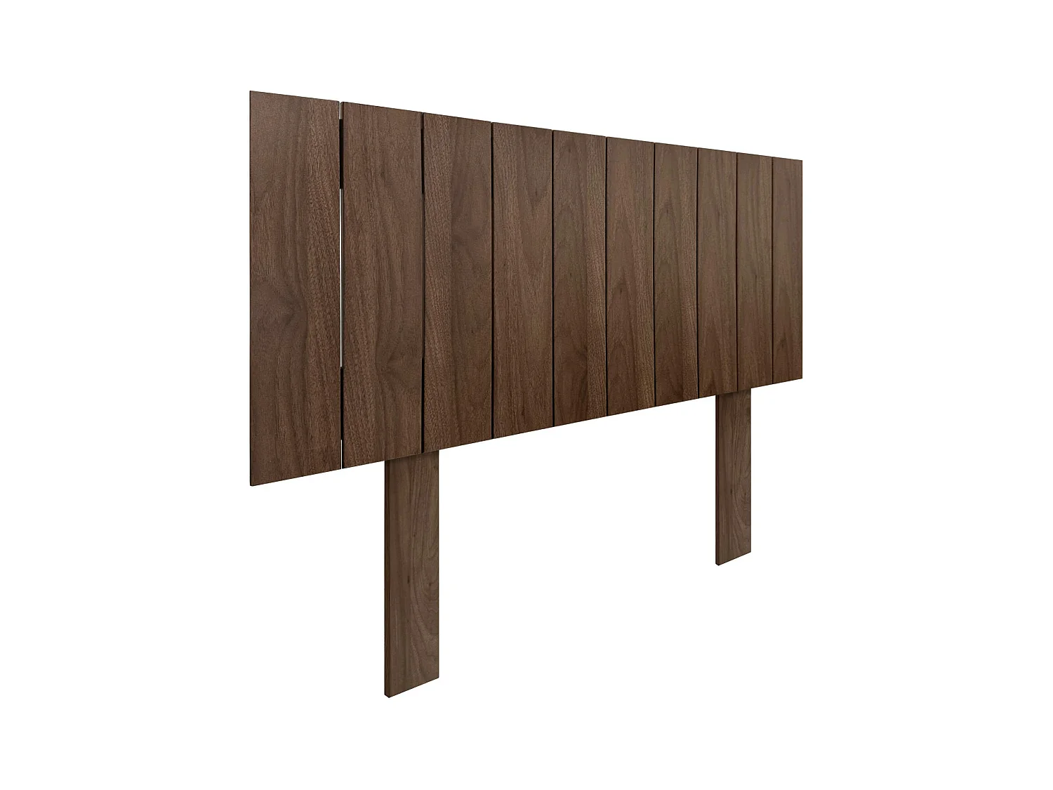 DHOME Kopfteil aus recyceltem Holz im vertikalen Dm-Stil mit Beinen 110 x 115 cm, Betten 110 – Walnussholz