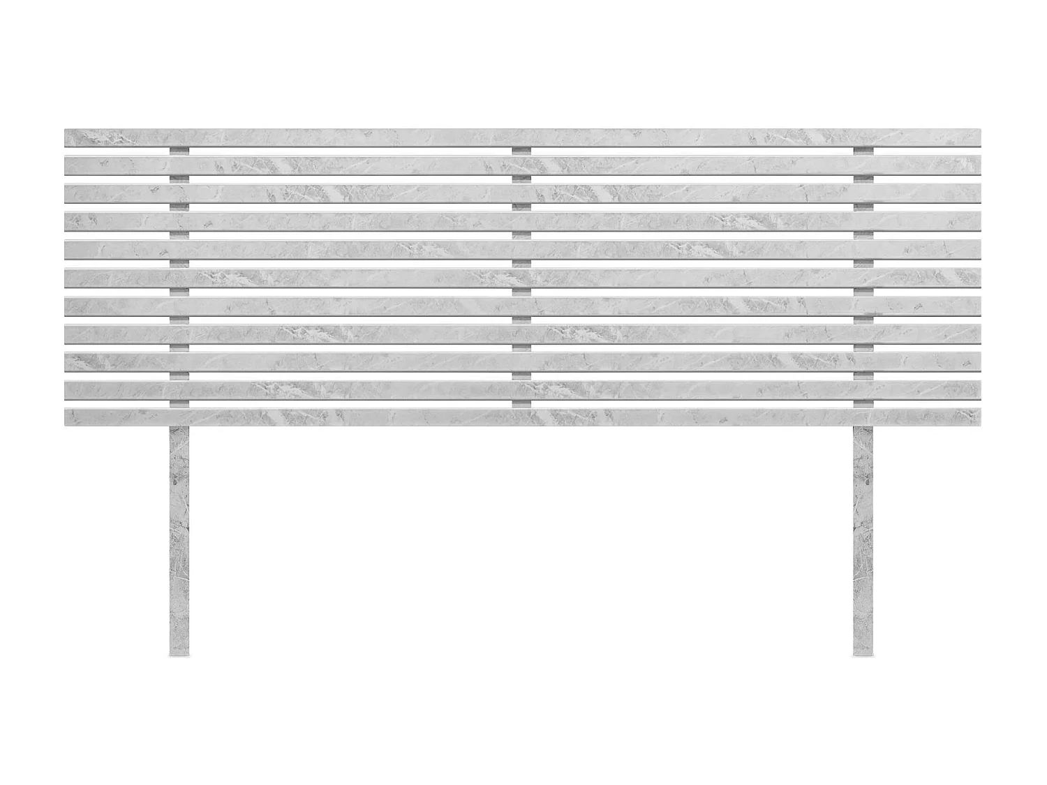 DHOME Tête de Lit Bois Recyclé Dm Style Japonais avec Pieds 150x115 cm lits 150 - finition marbre