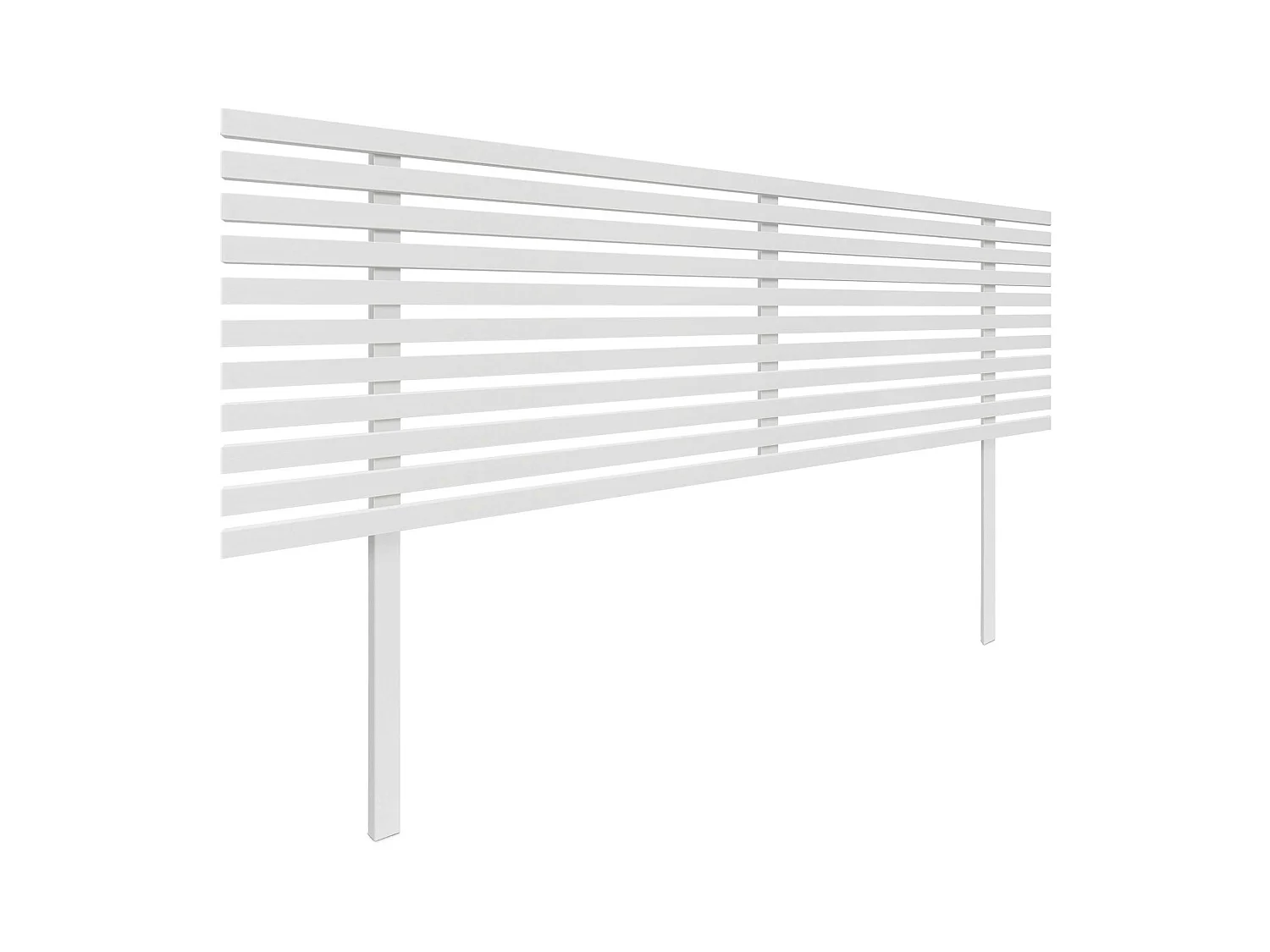 DHOME Hoofdeinde van gerecycled hout Dm Japanse stijl met poten 135x115cm Bedden 135 - Effen wit