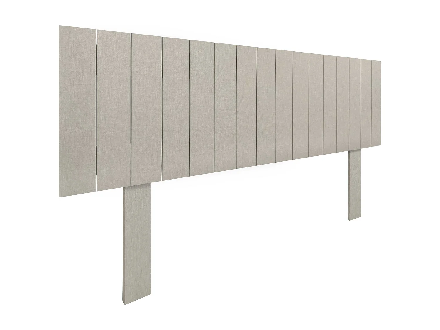 DHOME Kopfteil aus recyceltem Holz im vertikalen Dm-Stil mit Beinen 145 x 115 cm, Betten 145 – Leinen-Finish