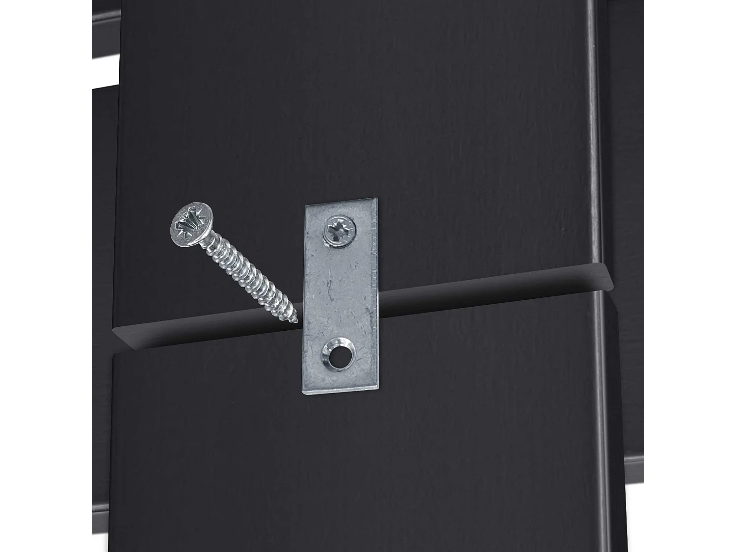 DHOME Tête de Lit Bois Recyclé Dm Style Palette Horizontale avec Pieds110x115cm Lits 110 - Noir Massif