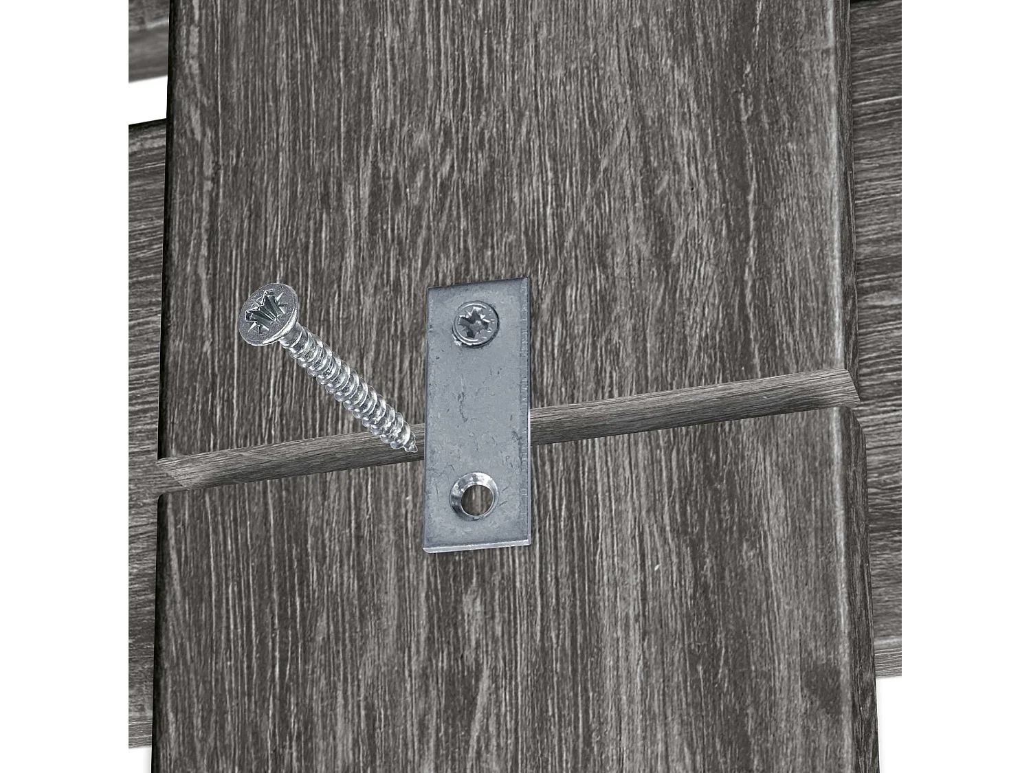 DHOME Kopfteil aus recyceltem Holz Dm, horizontaler Palettenstil mit Beinen 135 x 115 cm, Betten 135 – Holzasche