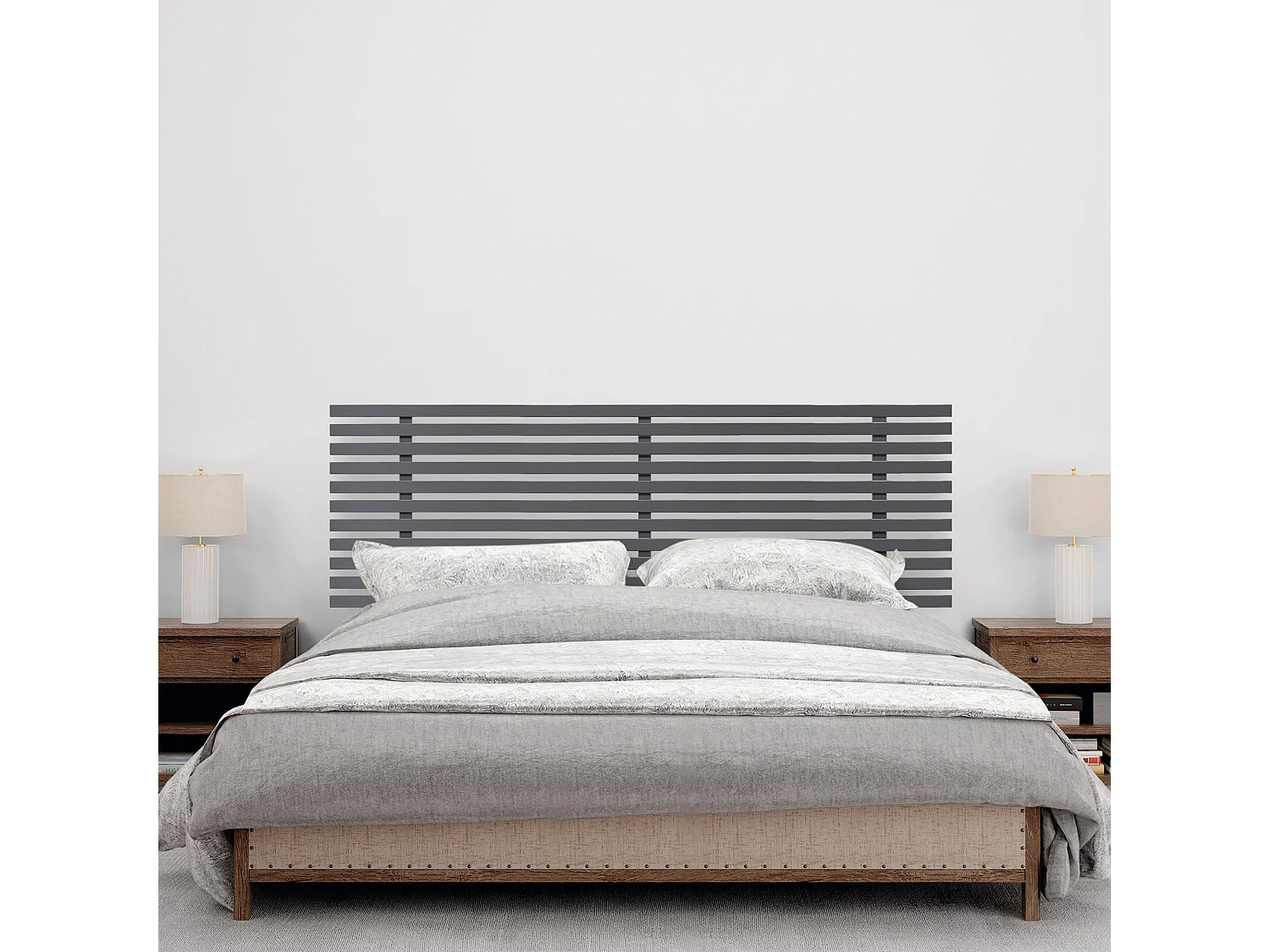 DHOME Tête de Lit Bois Recyclé Dm Style Japonais avec Pieds 150x115cm Lits 150 - Bois Frêne