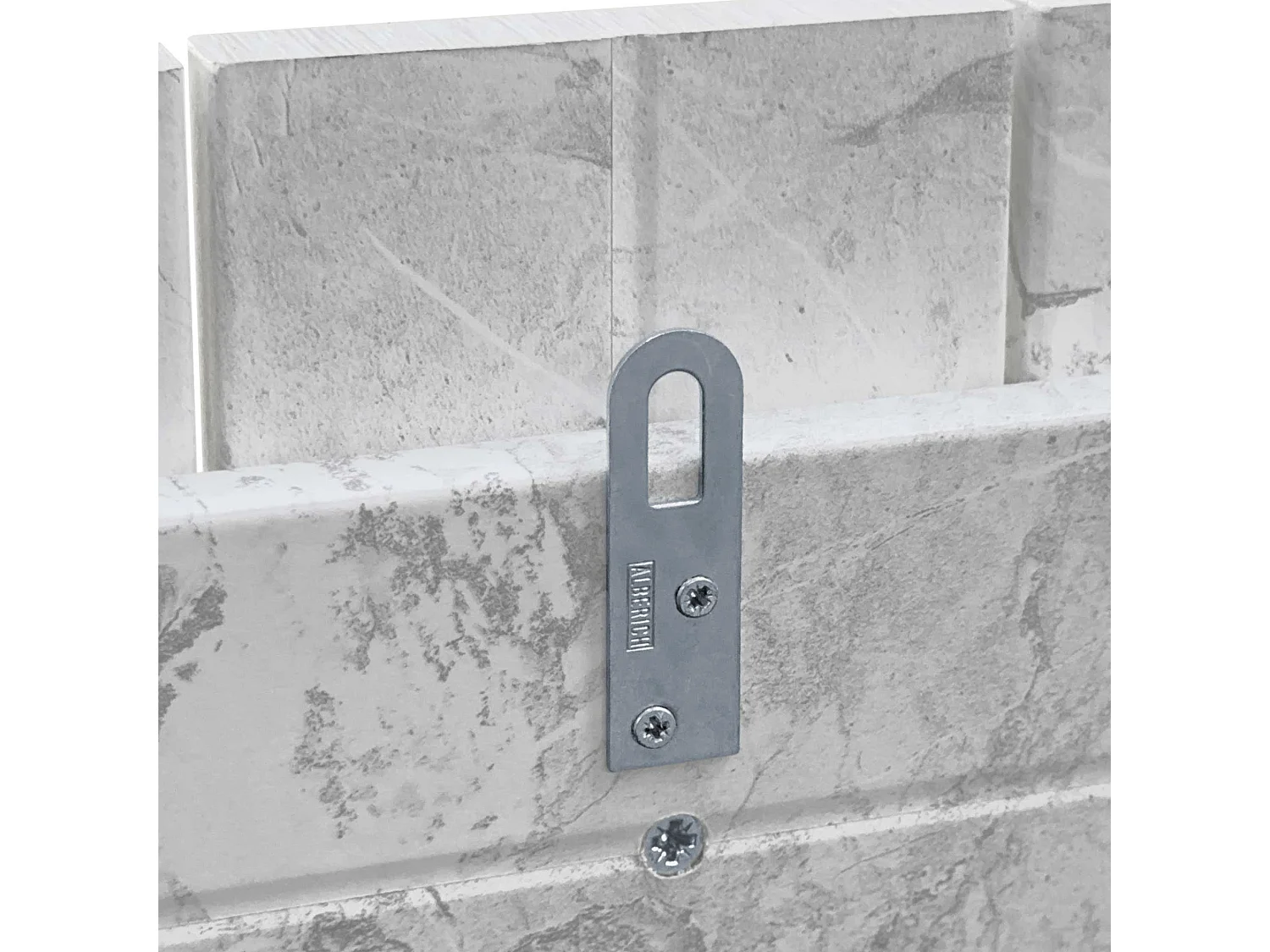 DHOME Testiera in Legno Riciclato Dm Stile Verticale con Gambe 145x115 cm Letti 145 - Finitura Marmo