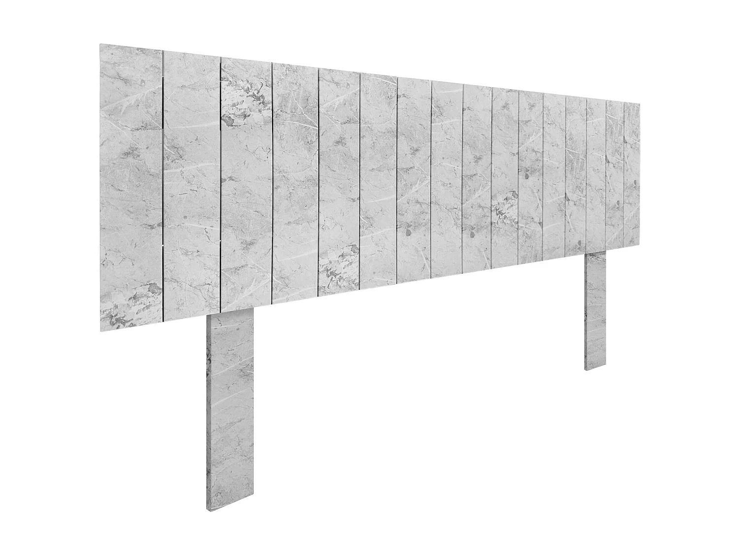 DHOME Tête de Lit Bois Recyclé Dm Style Vertical avec Pieds 145x115cm Lits 145 - Finition Marbre