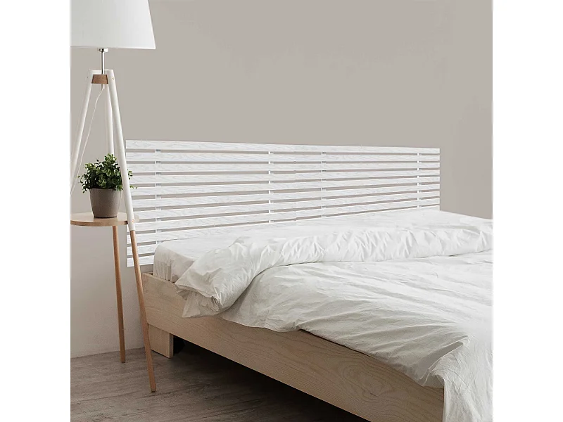 DHOME Testiera DM in legno riciclato doppio stile pallet giapponese diviso in 2 pezzi 220X46 cm letti 220 - Legno bianco