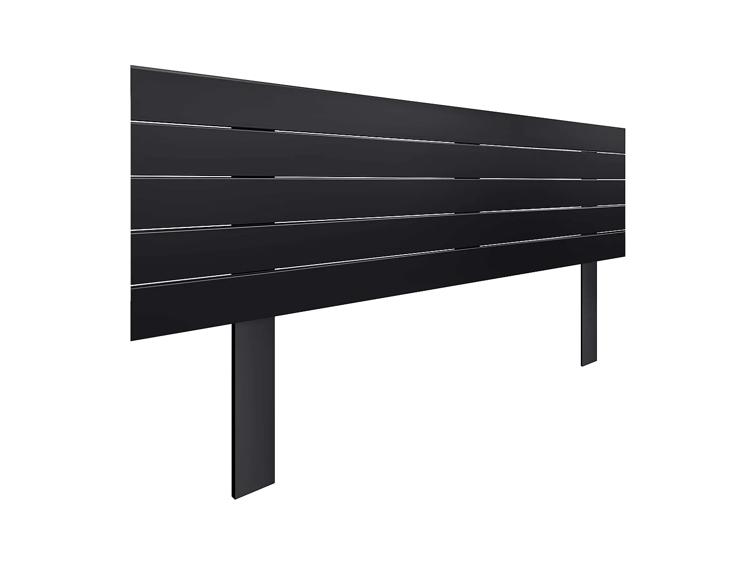 DHOME Tête de Lit Bois Recyclé Dm Style Palette Horizontale avec Pieds 160x115cm Lits 160 - Noir Massif