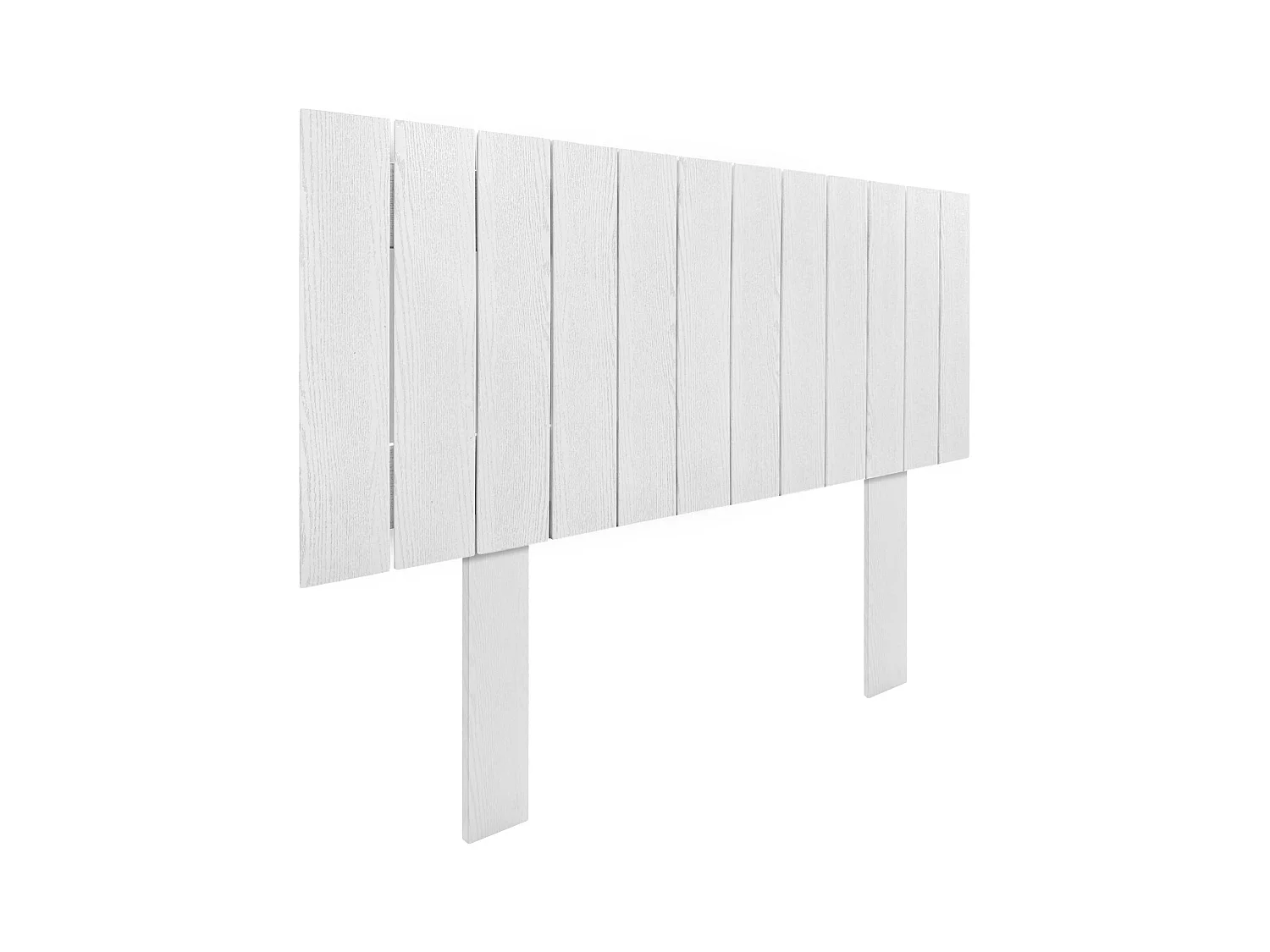 DHOME Kopfteil aus recyceltem Holz im vertikalen Dm-Stil mit Beinen 110 x 115 cm, Betten 110 – weißes Holz