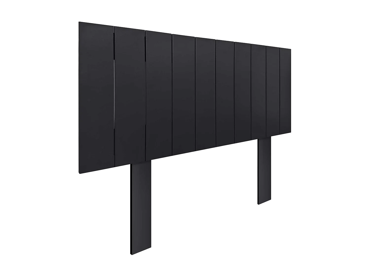 DHOME Tête de Lit Bois Recyclé Dm Style Vertical avec Pieds 110x115cm Lits 110 - Noir Massif