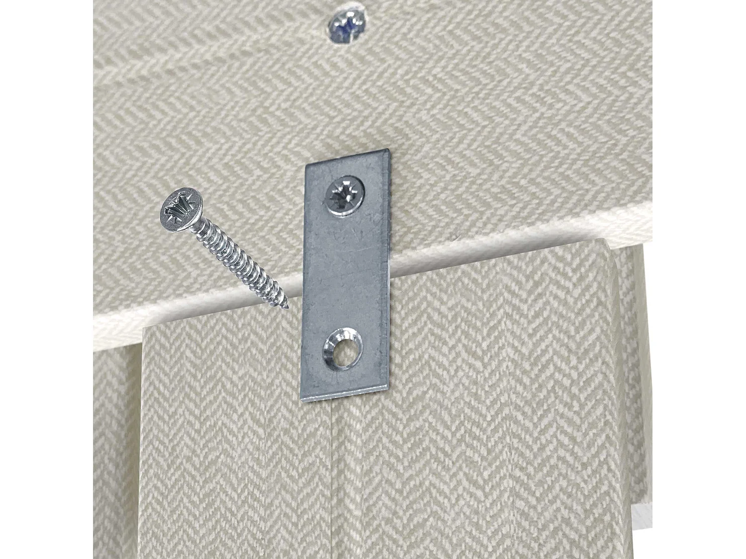 DHOME Tête de Lit Bois Recyclé Dm Style Vertical avec Pieds 90x115cm Lits 90 - Pointes Beige