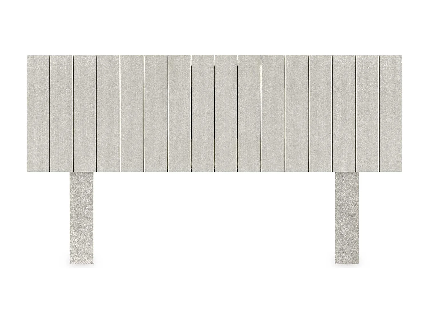 DHOME Kopfteil aus recyceltem Holz im vertikalen Dm-Stil mit Beinen 150 x 115 cm, Betten 150 – beige Spikes