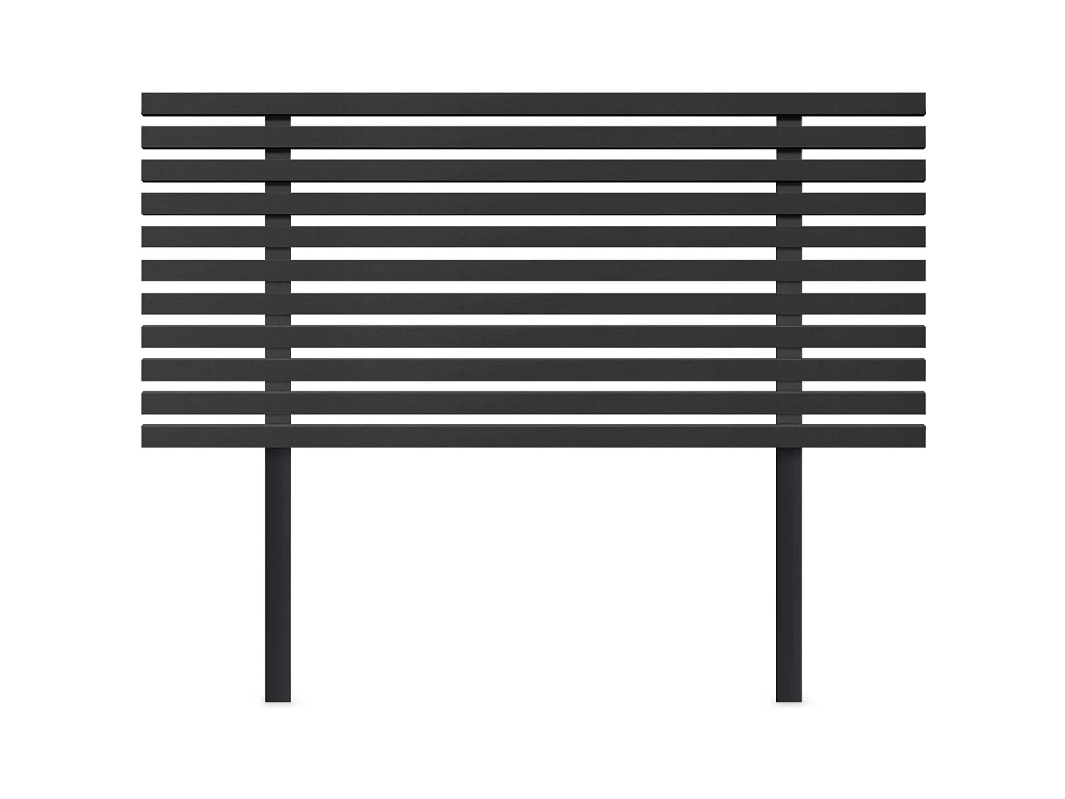 DHOME Hoofdeinde van gerecycled hout Dm Japanse stijl met poten 105x115cm bedden 105 - effen zwart