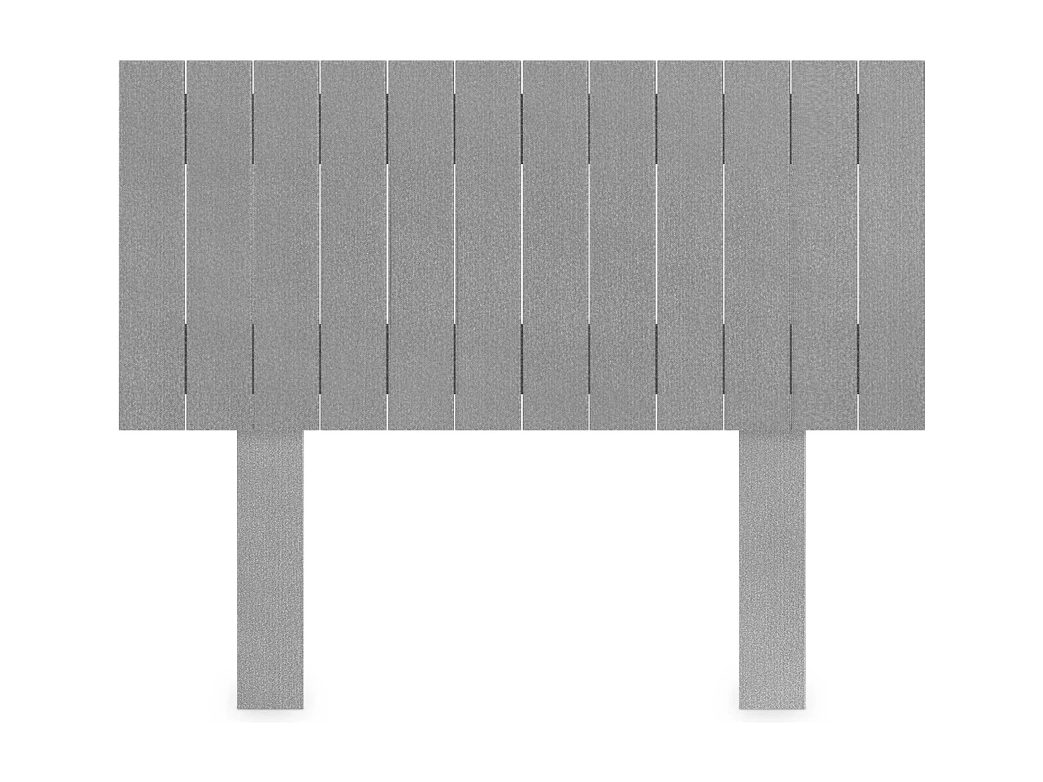 DHOME Kopfteil aus recyceltem Holz im vertikalen Dm-Stil mit Beinen 90 x 115 cm, Betten 90 – graue Spikes