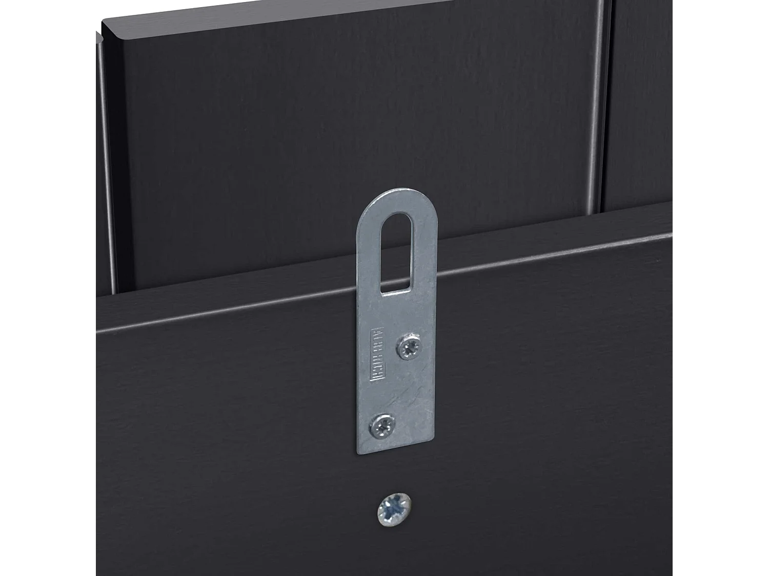 DHOME Testiera in Legno Riciclato Dm Stile Verticale con Gambe 145x115 cm Letti 145 - Nero Massello