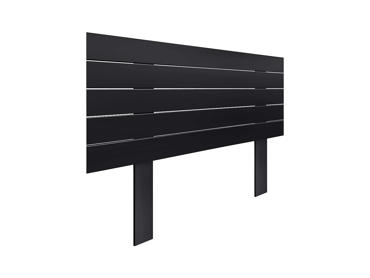 DHOME Tête de Lit Bois Recyclé Dm Style Palette Horizontale avec Pieds 105x115cm Lits 105 - Noir Massif