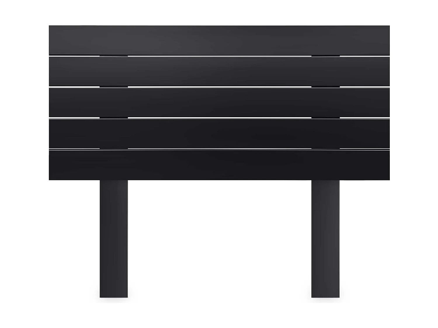 DHOME Tête de Lit Bois Recyclé Dm Style Palette Horizontale avec Pieds 105x115cm Lits 105 - Noir Massif