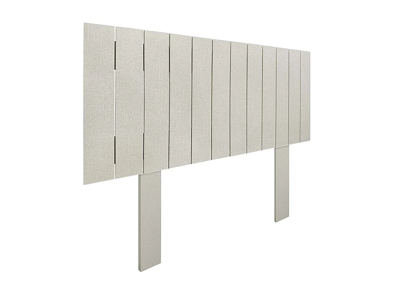 DHOME Tête de Lit Bois Recyclé Dm Style Vertical avec Pieds 110x115cm Lits 110 - Pointes Beige