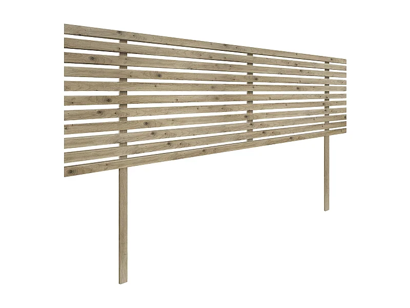 DHOME Tête de Lit Bois Recyclé Dm Style Japonais avec Pieds 135x115cm Lits 135 - Chêne