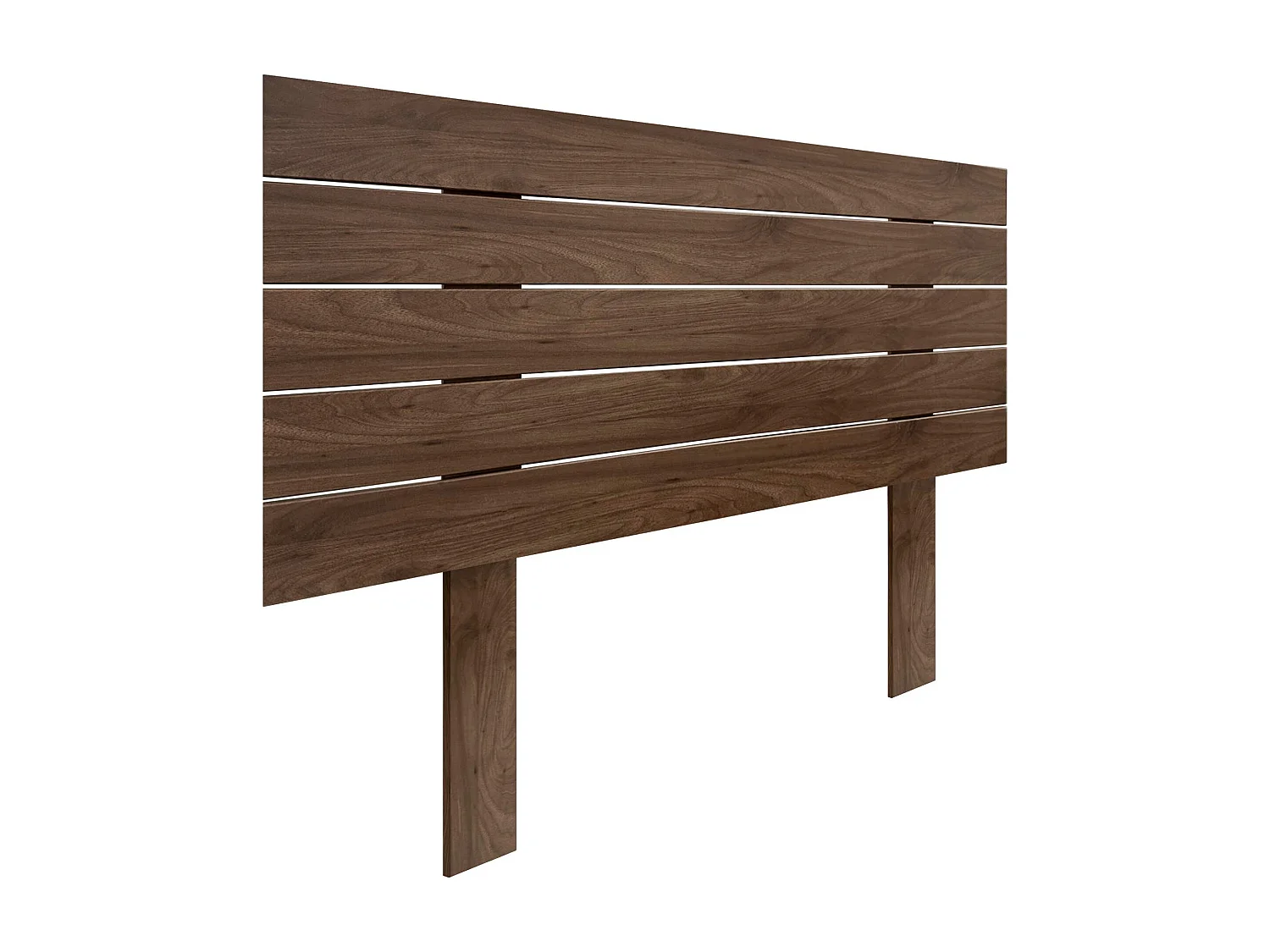 DHOME Kopfteil aus recyceltem Holz, Dm, horizontal, Palettenstil mit Beinen, 105 x 115 cm, Betten 105 – Walnussholz