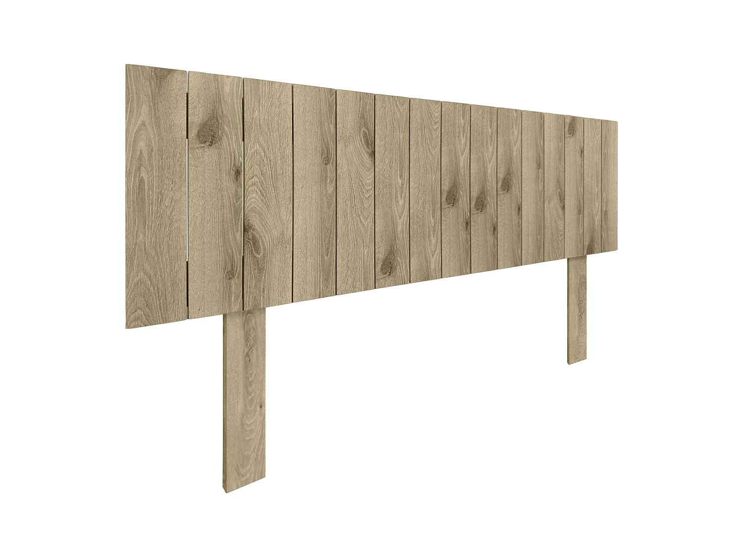 DHOME Tête de Lit Bois Recyclé Dm Style Vertical avec Pieds 145x115cm Lits 145 - Bois Cambrien