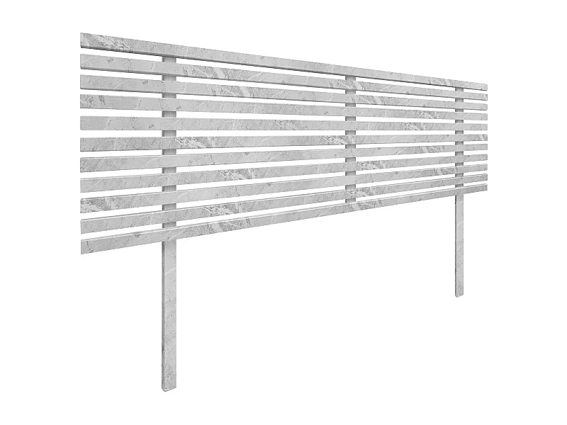 DHOME Kopfteil aus recyceltem Dm-Holz im japanischen Stil mit Beinen, 135 x 115 cm, Betten 135 – Marmor-Finish