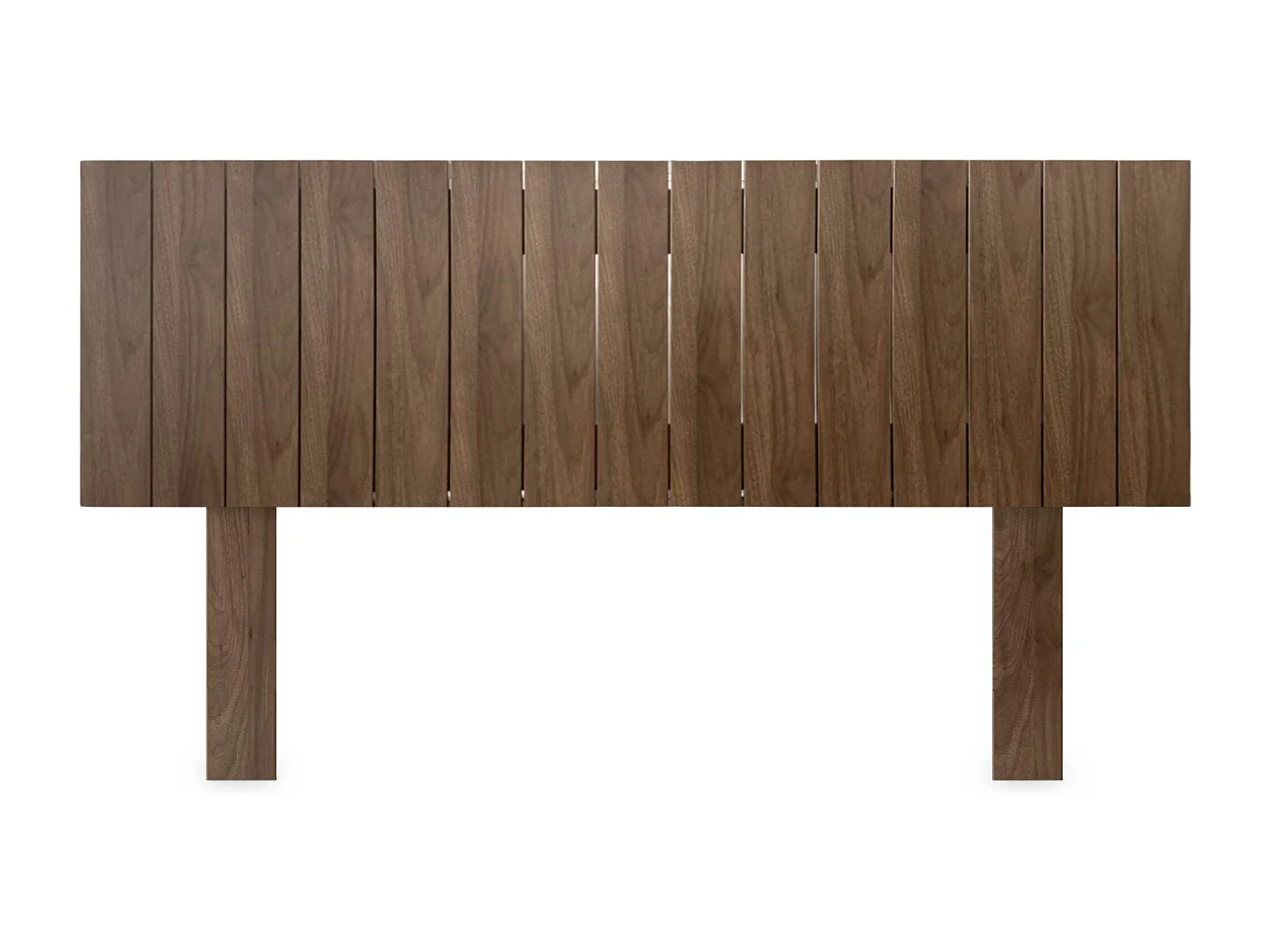 DHOME Kopfteil aus recyceltem Holz im vertikalen Dm-Stil mit Beinen 145 x 115 cm, Betten 145 – Walnussholz