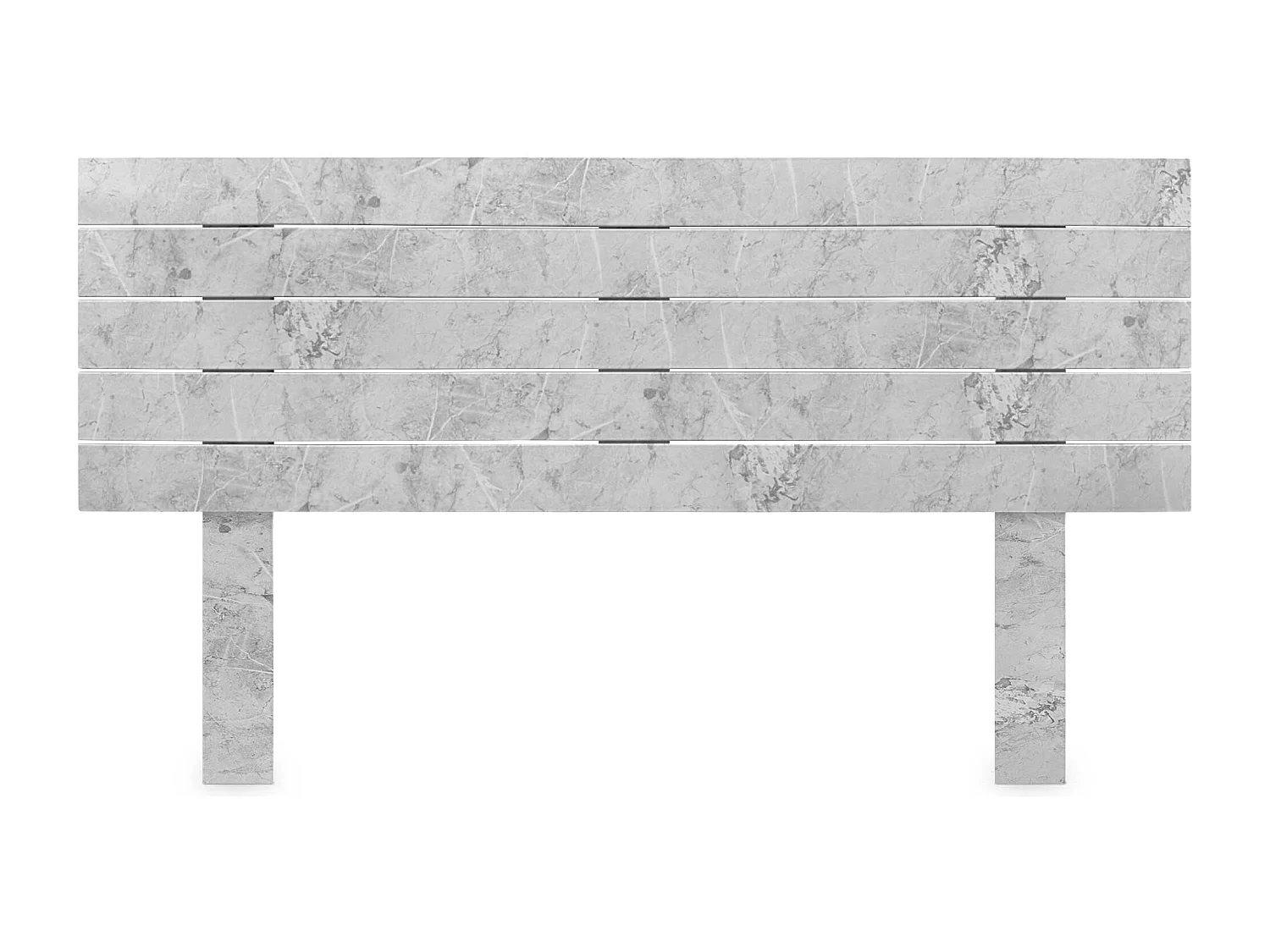 DHOME Kopfteil aus recyceltem Holz Dm, horizontal, Palettenstil mit Beinen 150 x 115 cm, Betten 150 – Marmor-Finish