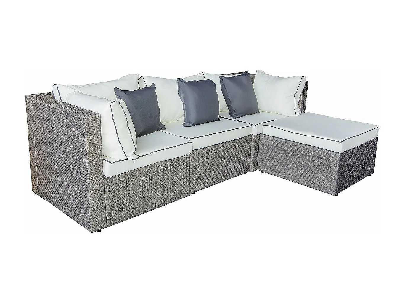 Gartenlounge aus Polyrattan "Kuba" - 3-Sitzer - Grau