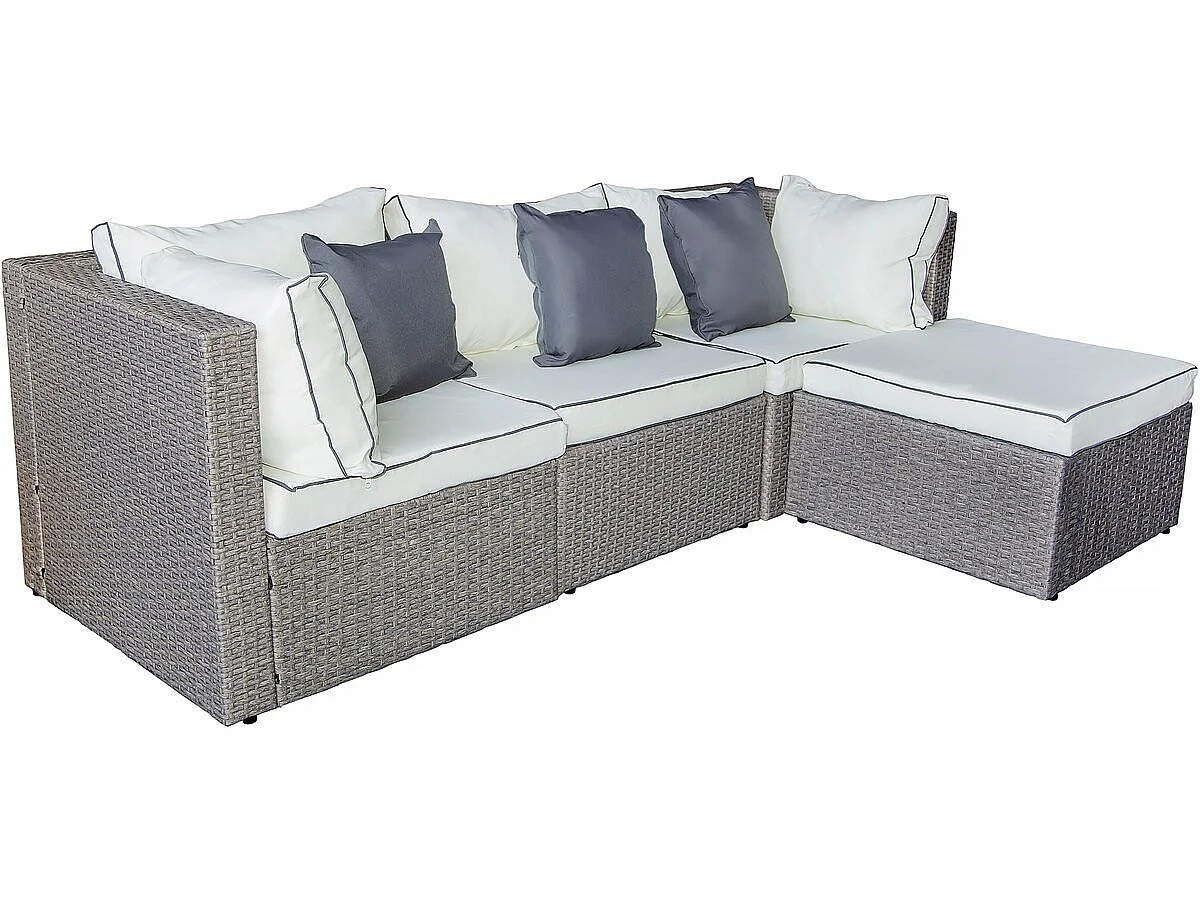 Conjunto de jardim baixo em resina trançada "Kuba" - Confortável e durável para o seu exterior