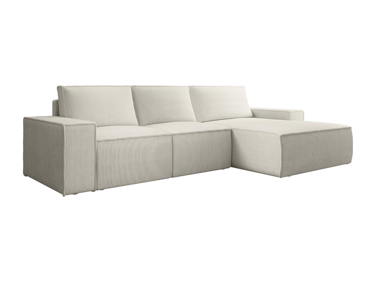 Ecksofa mit Schlaffunktion - Ecke rechts - Cord - Beige - AMELIA günstig online kaufen