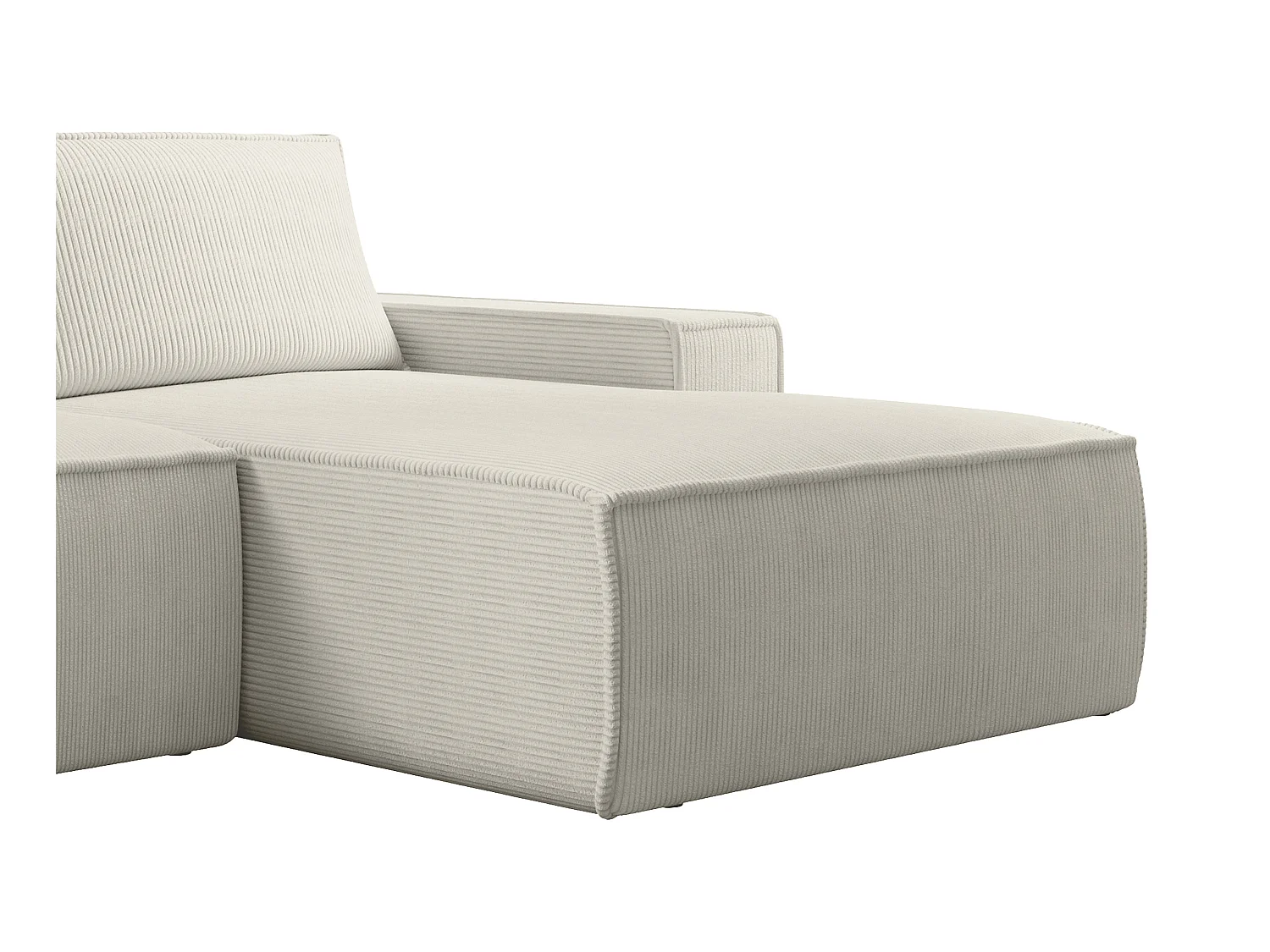 Ecksofa mit Schlaffunktion - Ecke rechts - Cord - Beige - AMELIA