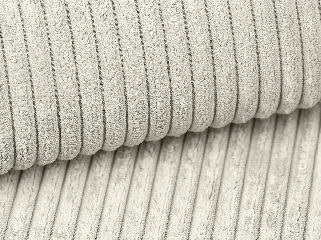 Stor bäddsoffa högerställd beige manchester AMELIA