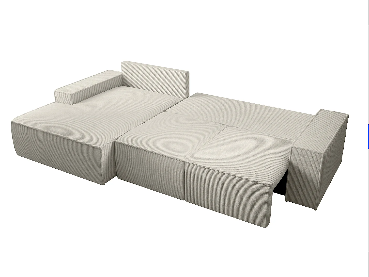 Grande divano letto angolo a sinistra in Velluto a coste Beige - AMELIA