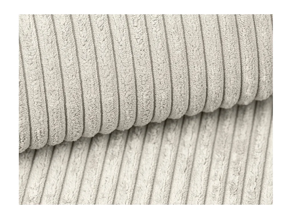 Grote hoekslaapbank met hoek links van beige ribfluweel AMELIA