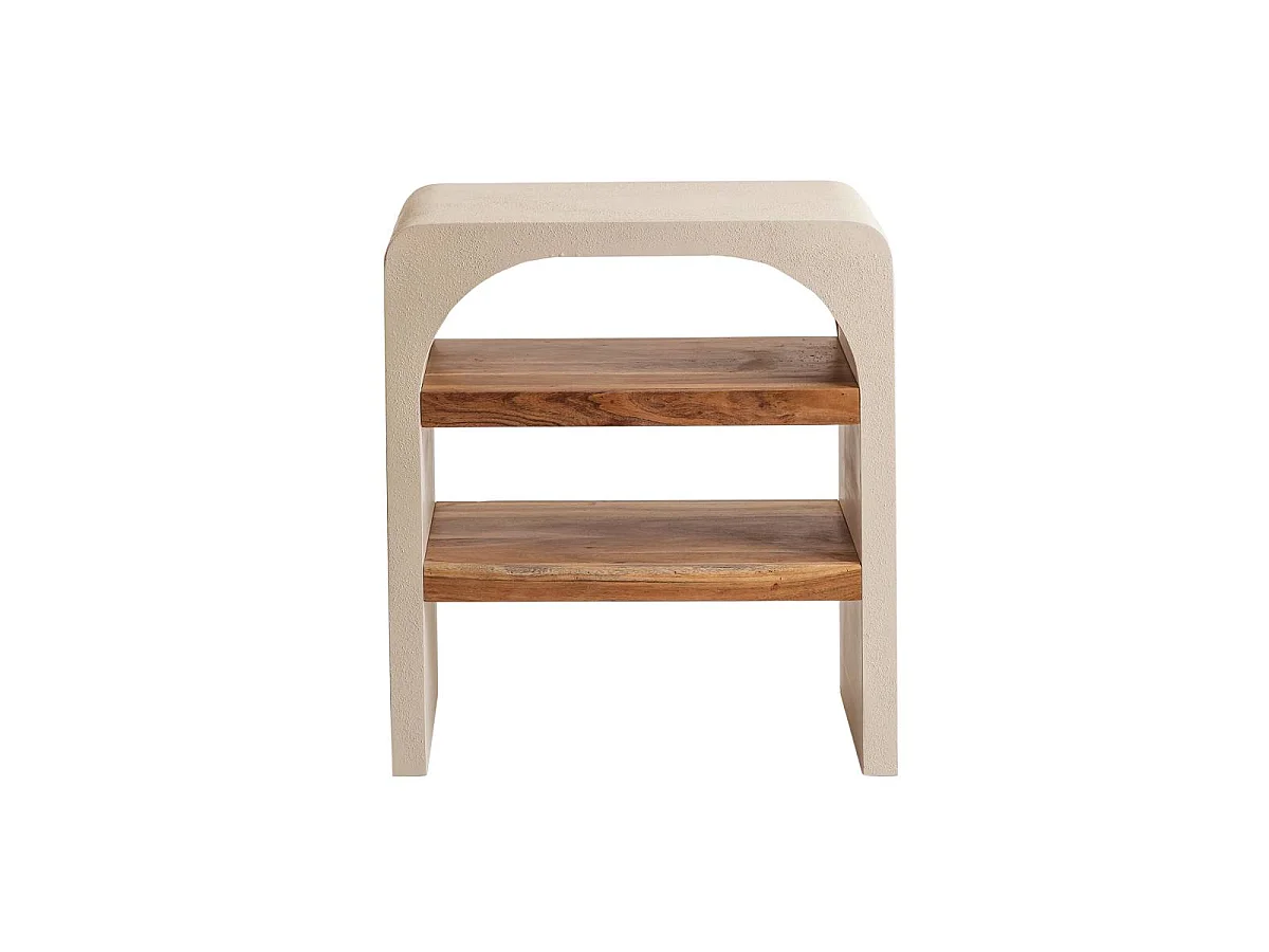 Mueble bajo lavabo Dalva de madera de acacia y efecto hormigón para baño contemporáneo