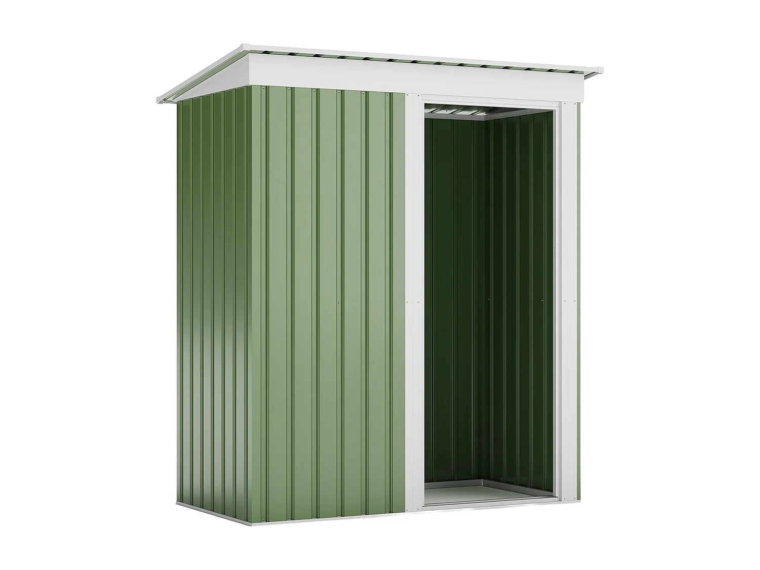 Caseta de jardín metálica de acero galvanizado verde salvia - 1,39 m² - BIRON