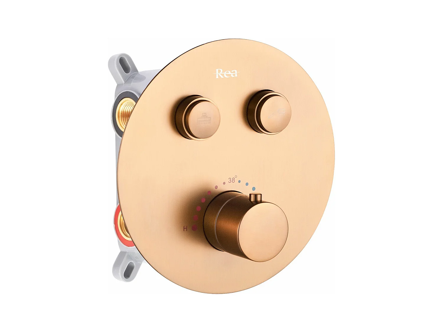 Kit De Douche Avec Thermostat Rea Lungo Termostat Brush Copper