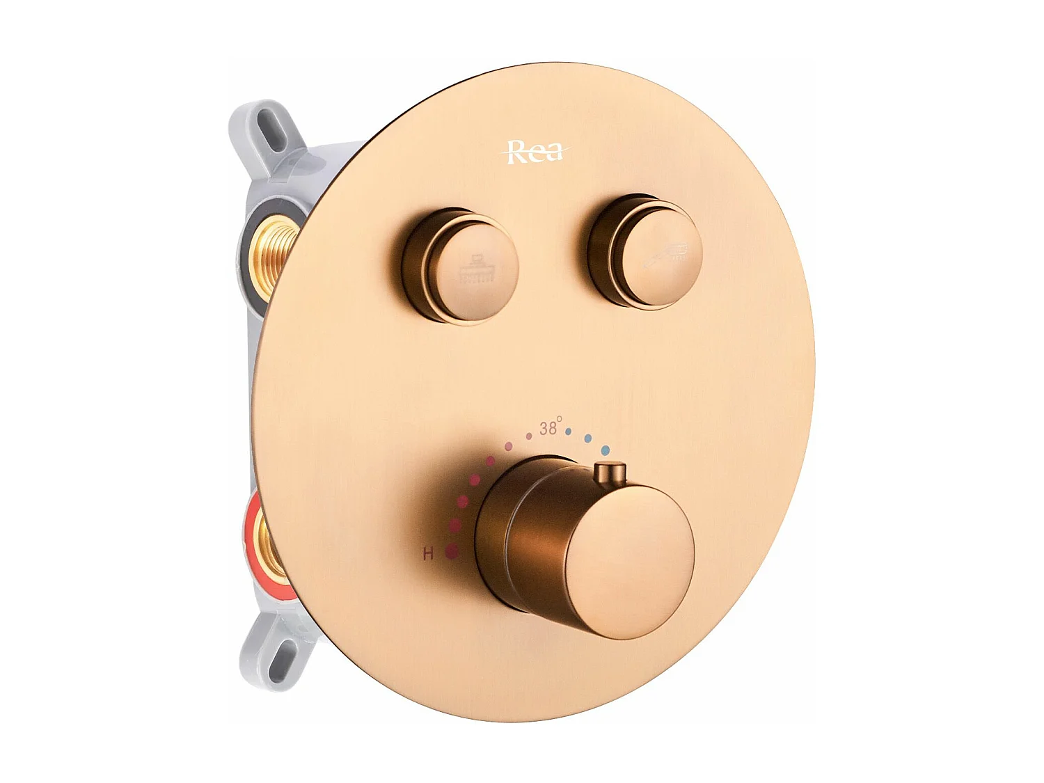 Kit De Douche Avec Thermostat Rea Lungo Termostat Brush Copper