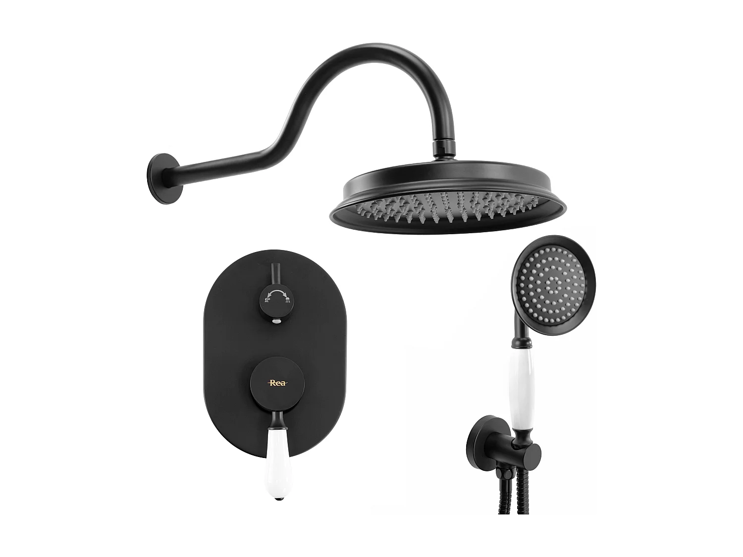 Kit De Douche Encastré Rea Serra Black