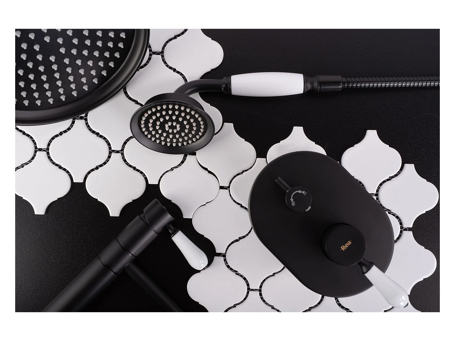 Kit De Douche Encastré Rea Serra Black