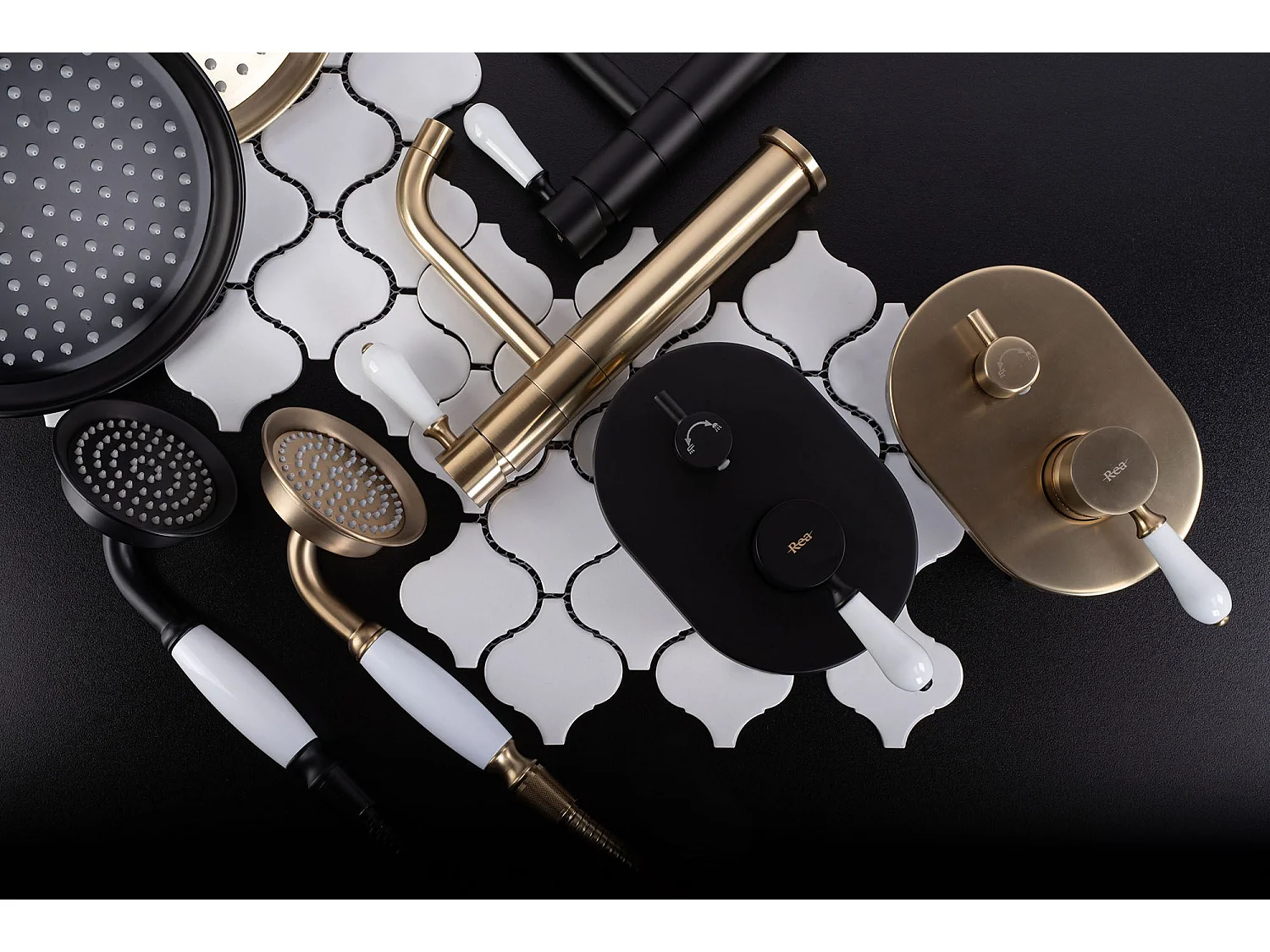 Kit De Douche Encastré Rea Serra Black