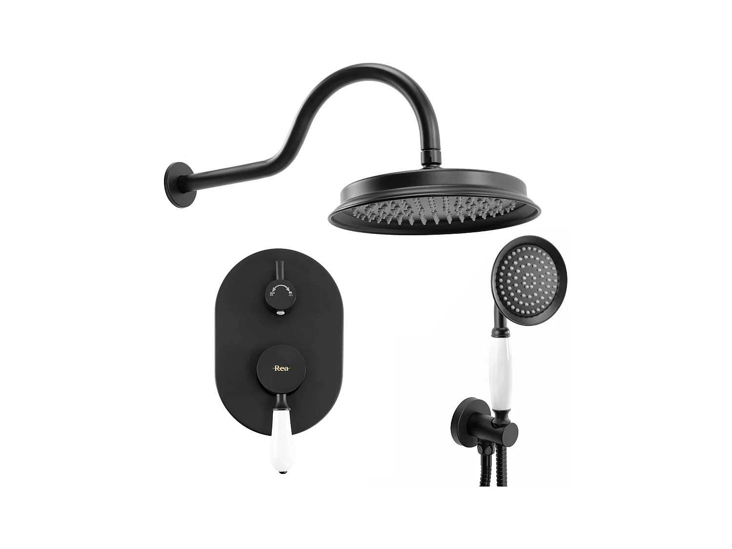 Inbouw Regendoucheset Rea Serra 0 Black