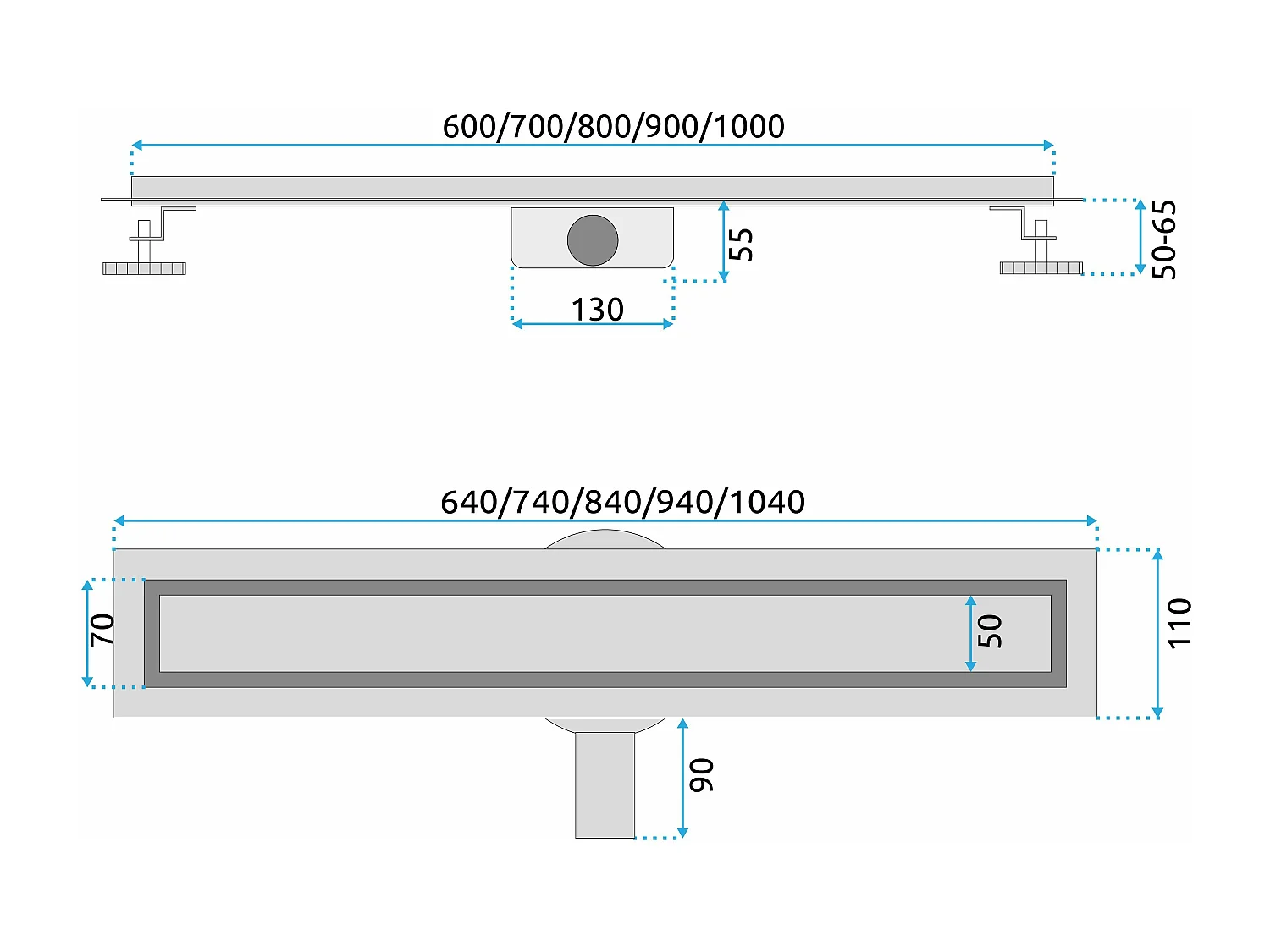 Drain Linéaire Rea Neox Pro 700 Gold